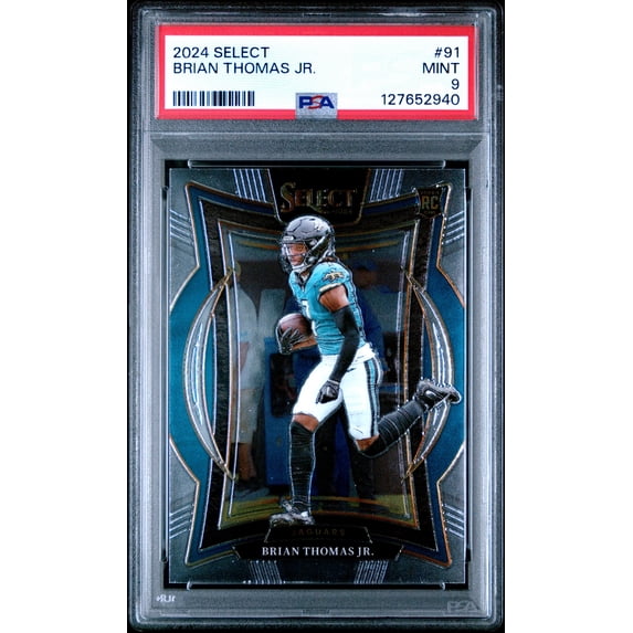Graded 2024 Panini Select Brian Thomas Jr. #91 Rookie RC Football Card PSA 9 Mint