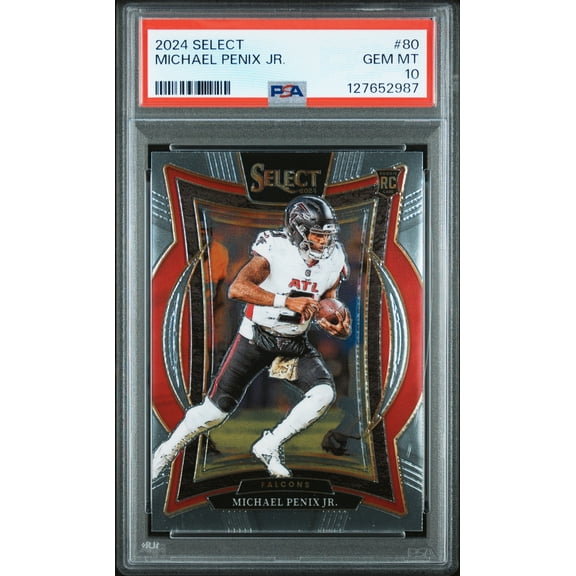 Graded 2024 Panini Select Michael Penix Jr. #80 Rookie RC Football Card PSA 10 Gem Mint