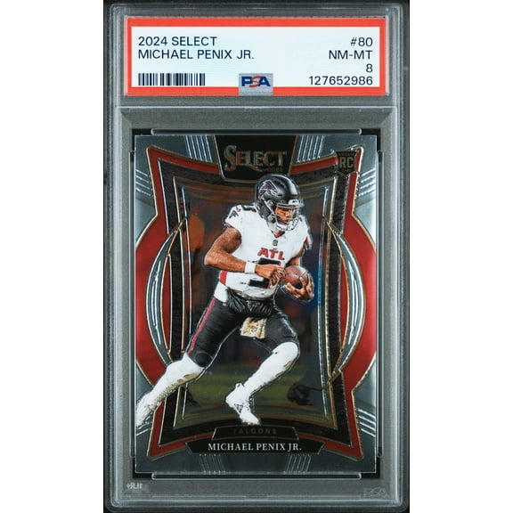 Graded 2024 Panini Select Michael Penix Jr. #80 Rookie RC Football Card PSA 8 Near Mint