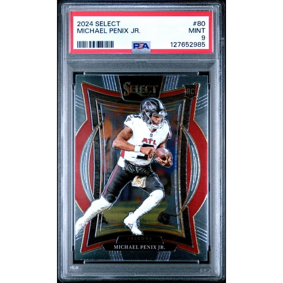 Graded 2024 Panini Select Michael Penix Jr. #80 Rookie RC Football Card PSA 9 Mint