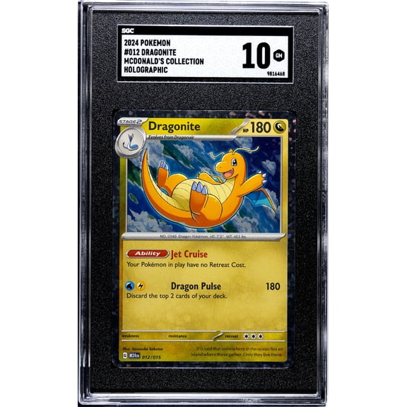 Graded 2024 Pokemon McDonald's Collection Dragonite SGC 10 #012