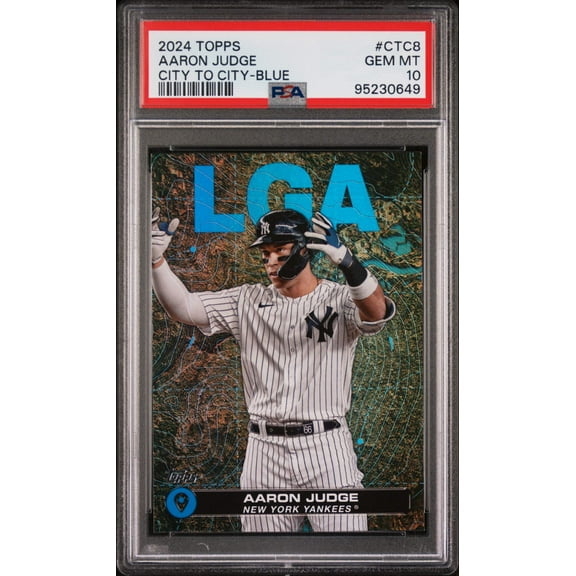 Graded 2024 Topps Aaron Judge #CTC8 City to City Blue Baseball Card PSA 10 Gem Mint