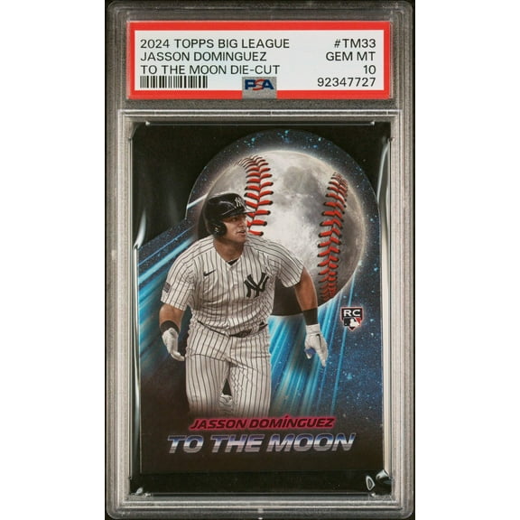 Graded 2024 Topps Big League Jasson Dominguez #TM33 To The Moon Die Cut Rookie RC Baseball Card PSA 10 Gem Mint