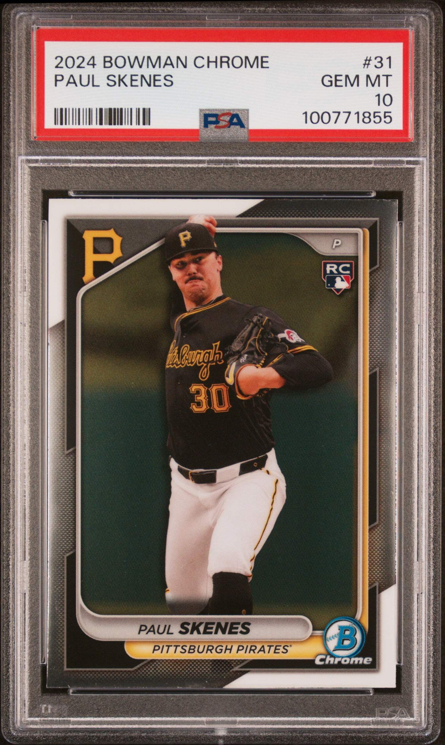 Graded 2024 Topps Bowman Chrome Paul Skenes #31 Rookie RC Baseball 