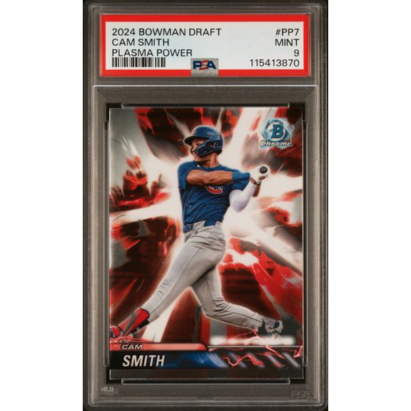 Graded 2024 Topps Bowman Draft Cam Smith #PP7 Plasma Power Rookie RC Baseball Card PSA 9 Mint