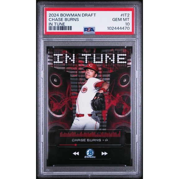 Graded 2024 Topps Bowman Draft Chase Burns #IT2 In Tune Rookie RC Baseball Card PSA 10 Gem Mint