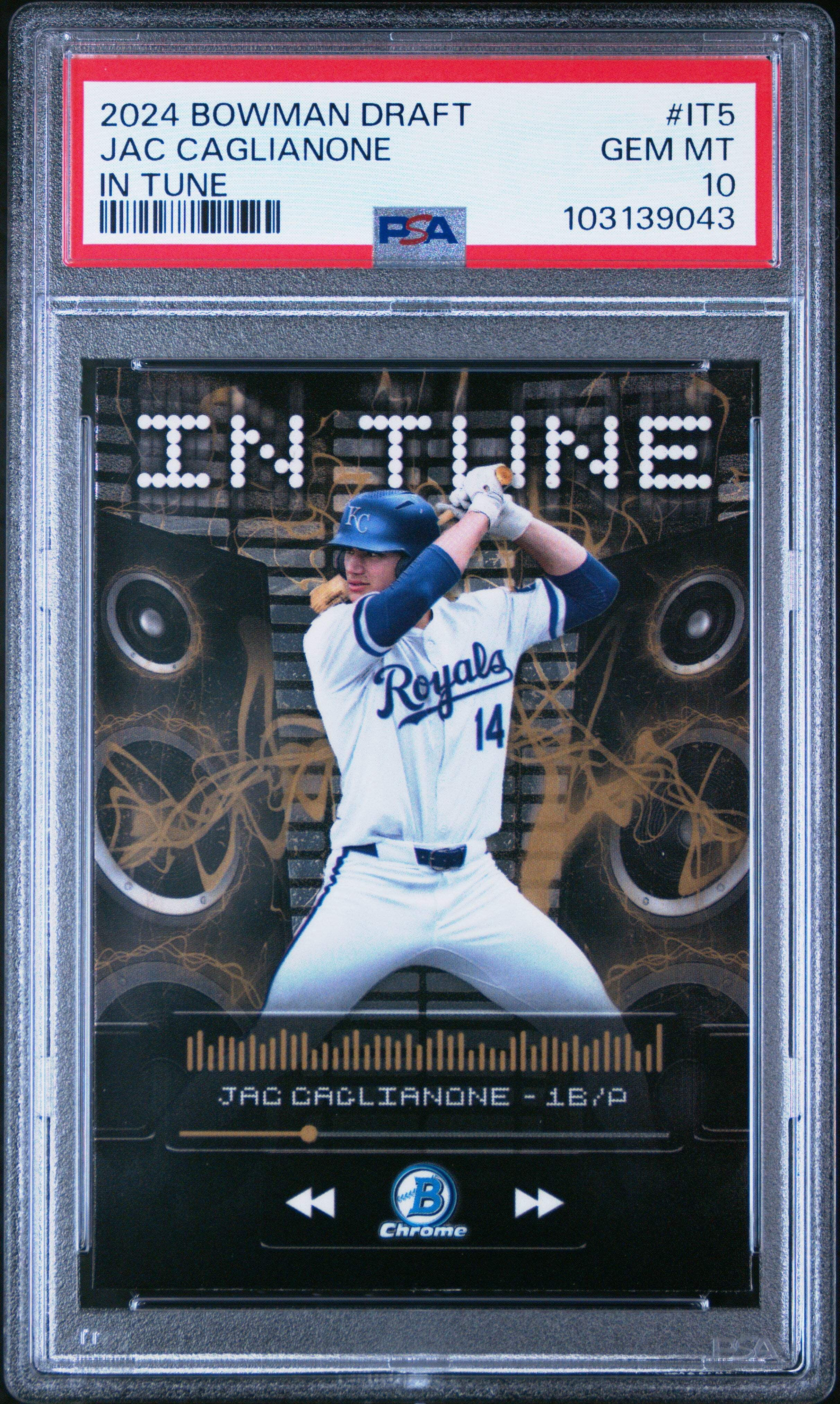 2024 Bowman Draft JAC CAGLIANONE draft night auto gold refractor 