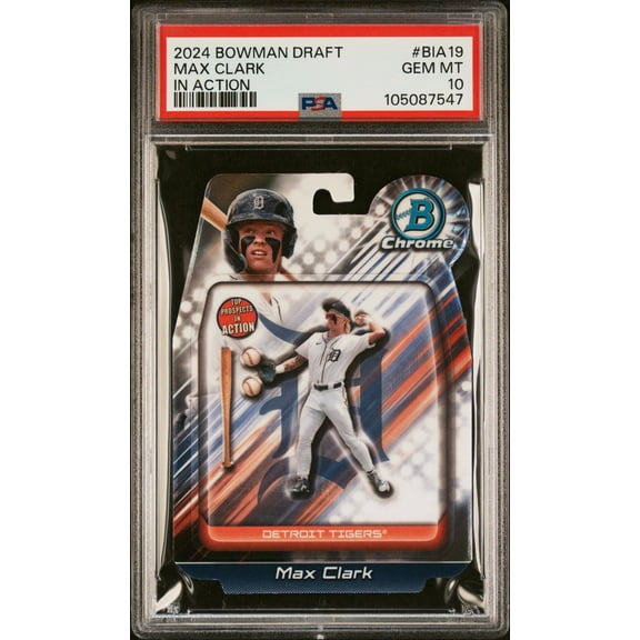 Graded 2024 Topps Bowman Draft Max Clark #BIA19 In Action Rookie RC Baseball Card PSA 10 Gem Mint