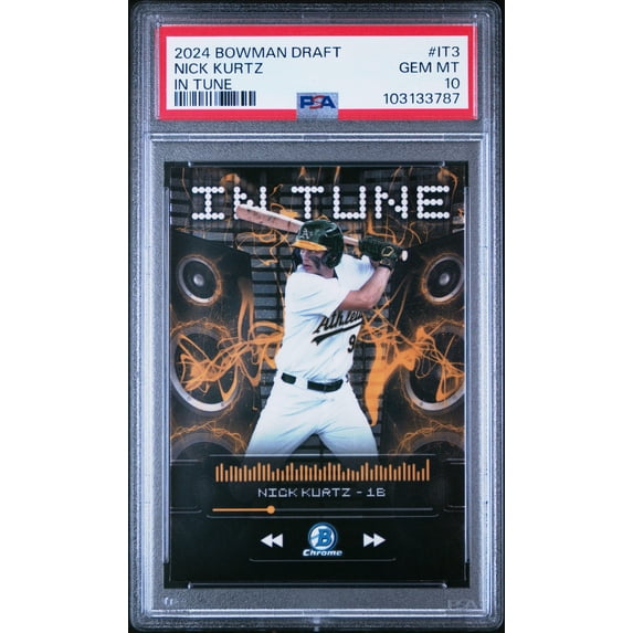 Graded 2024 Topps Bowman Draft Nick Kurtz #IT3 In Tune Rookie RC Baseball Card PSA 10 Gem Mint