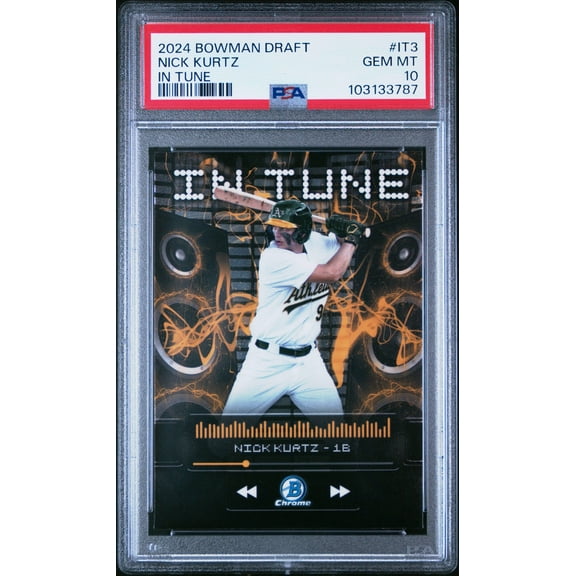 Graded 2024 Topps Bowman Draft Nick Kurtz #IT3 In Tune Rookie RC Baseball Card PSA 10 Gem Mint