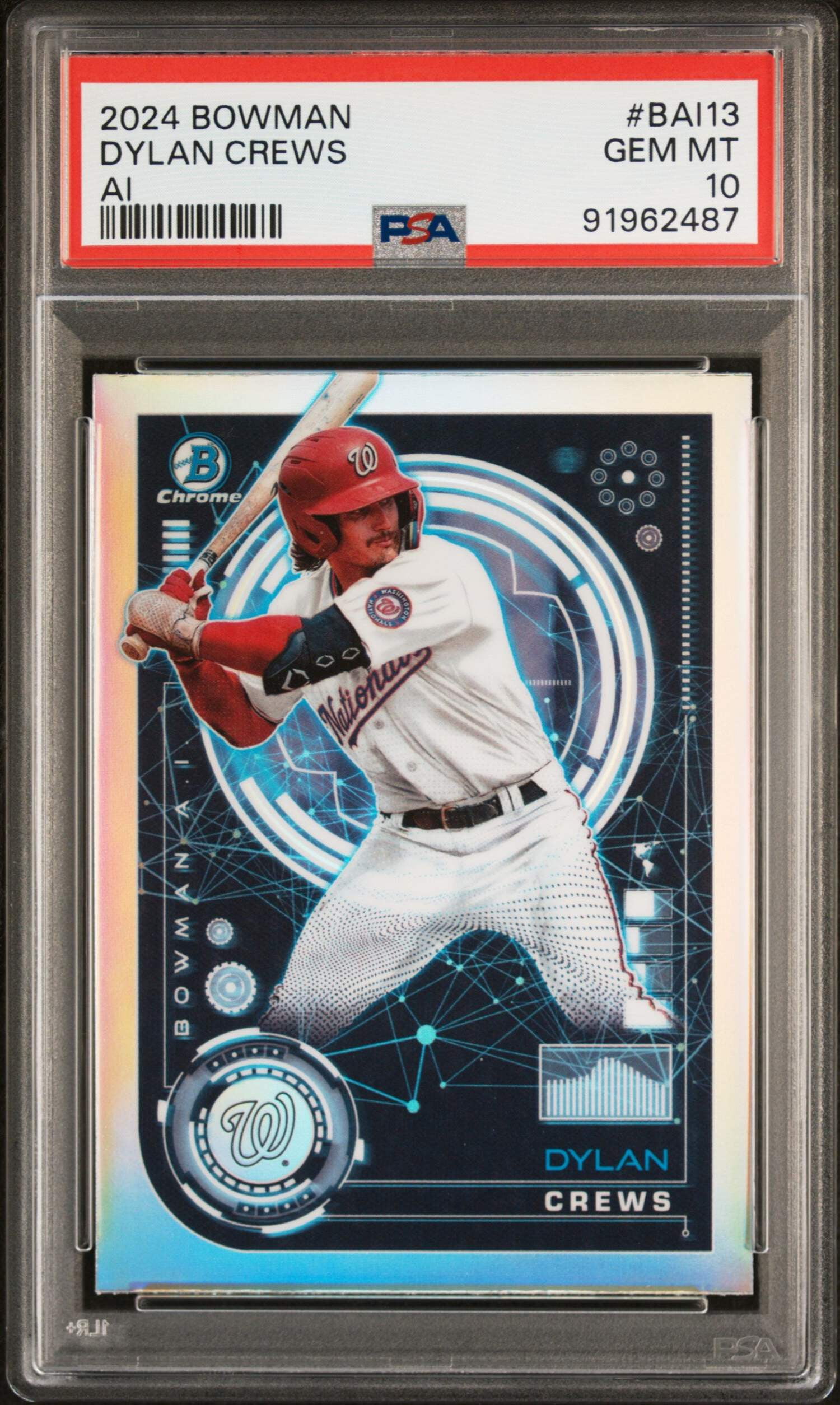 Graded 2024 Topps Bowman Dylan Crews #BAI13 AI Rookie RC Baseball 
