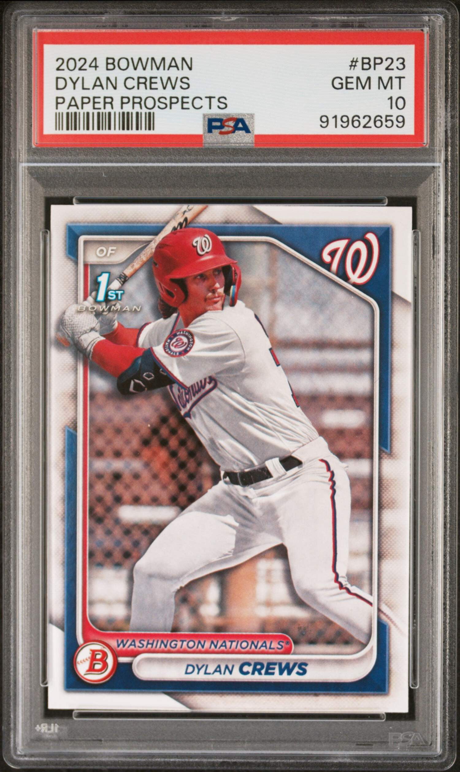 Graded 2024 Topps Bowman Dylan Crews #BP23 Paper Prospects Rookie