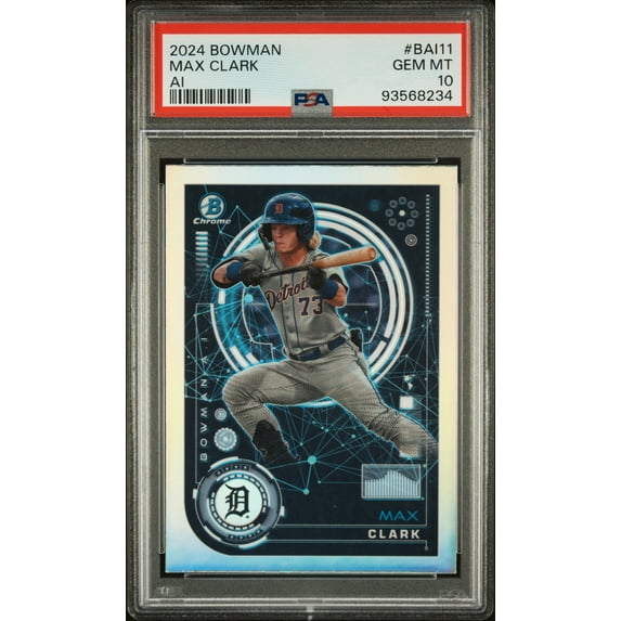 Graded 2024 Topps Bowman Max Clark #BAI11 AI Rookie RC Baseball Card PSA 10 Gem Mint
