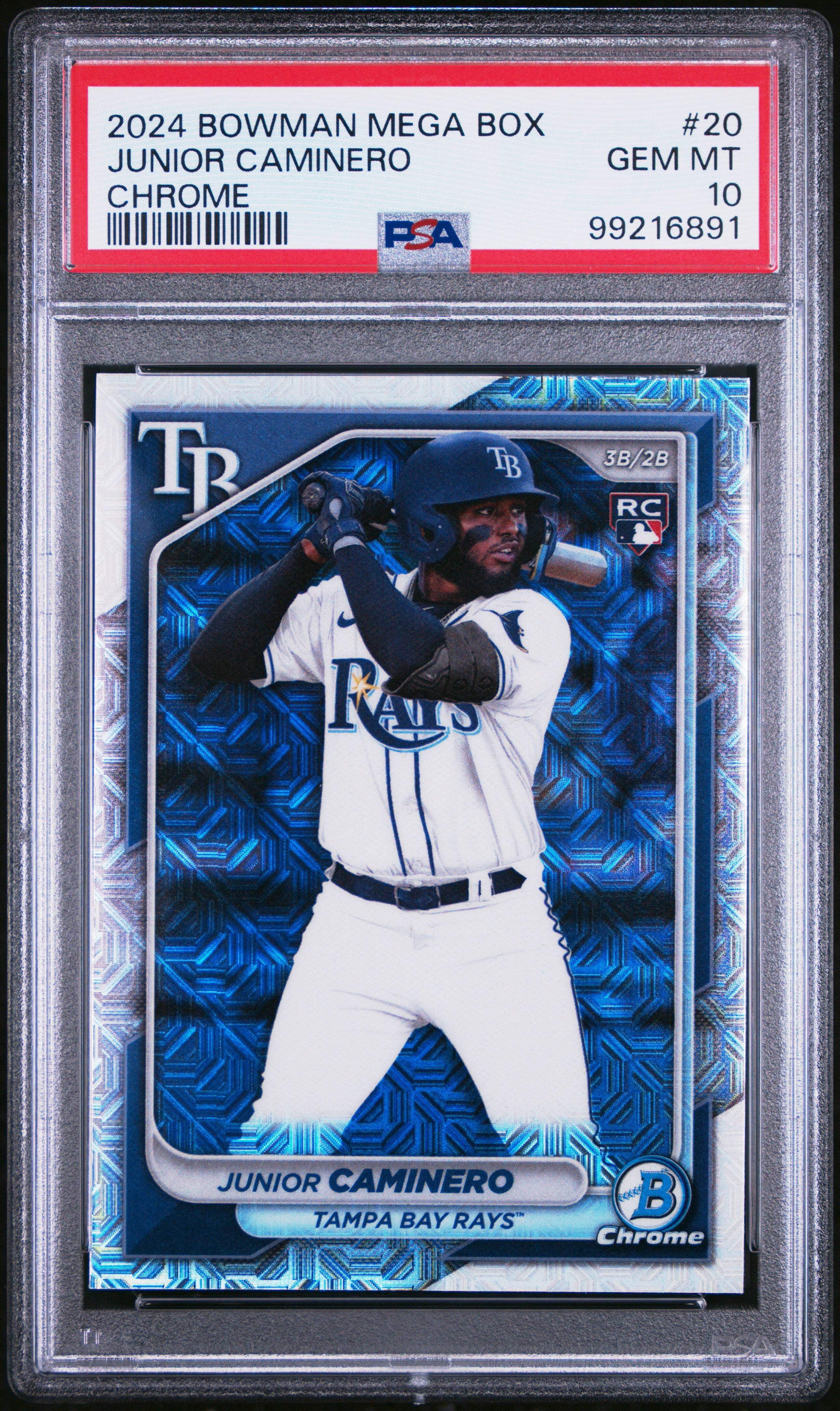 Graded 2024 Topps Bowman Mega Box Junior Caminero #20 Chrome 