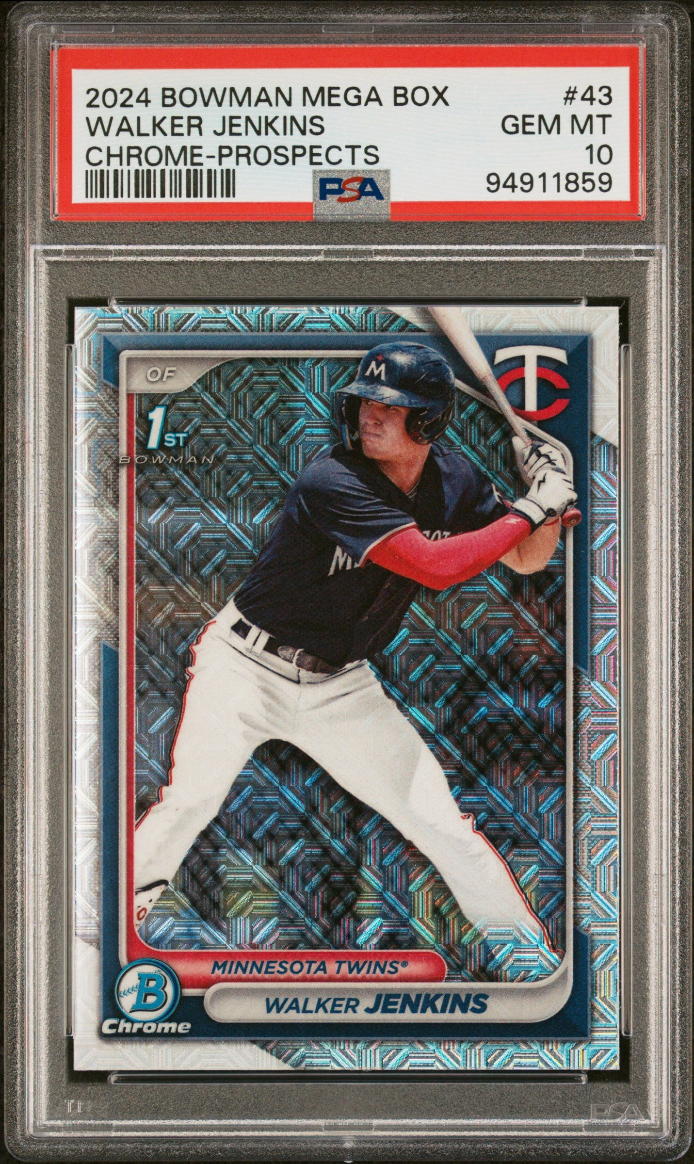 Graded 2024 Topps Bowman Mega Box Walker Jenkins #43 Rookie RC 