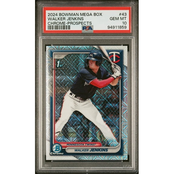 Graded 2024 Topps Bowman Mega Box Walker Jenkins #43 Rookie RC Baseball Card PSA 10 Gem Mint