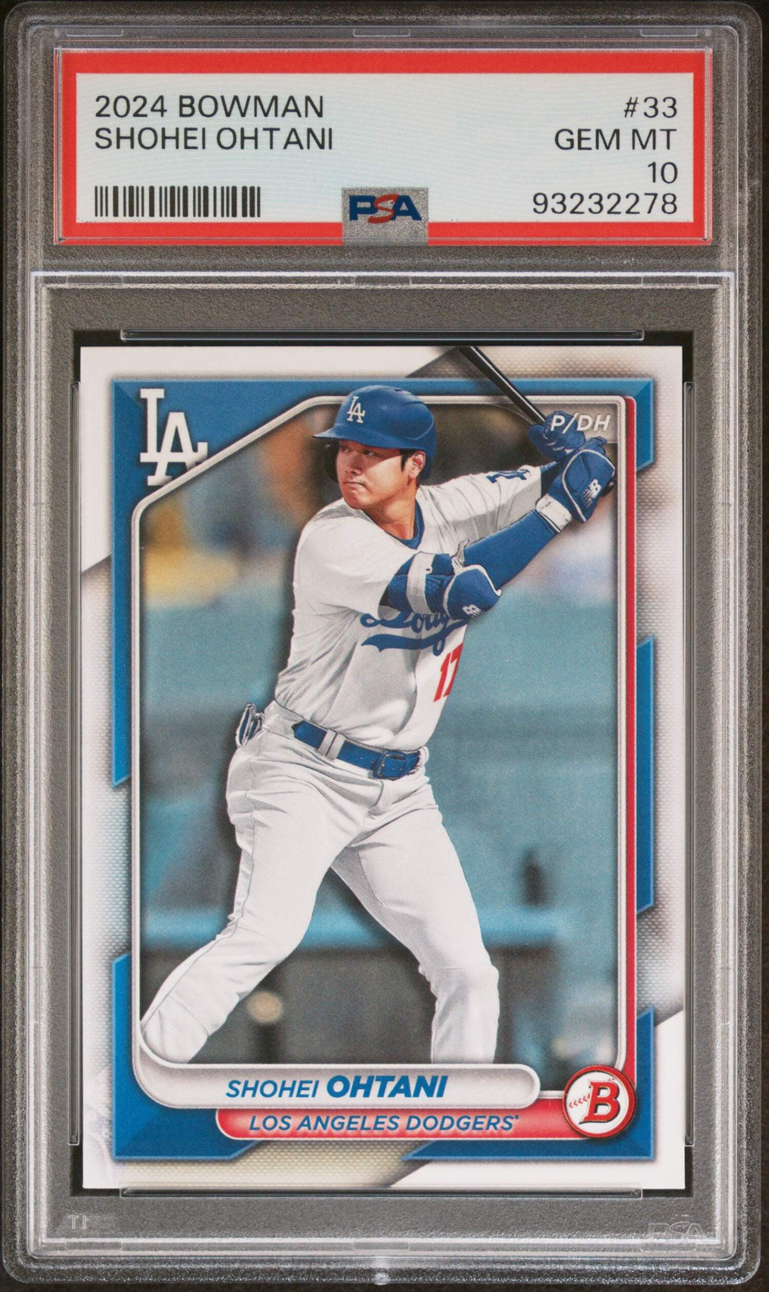 Graded 2024 Topps Bowman Shohei Ohtani #33 Baseball Card PSA 10 Gem Mint