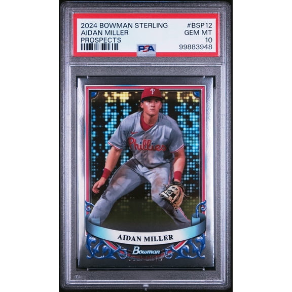 Graded 2024 Topps Bowman Sterling Aidan Miller #BSP12 Prospects Rookie RC Baseball Card PSA 10 Gem Mint