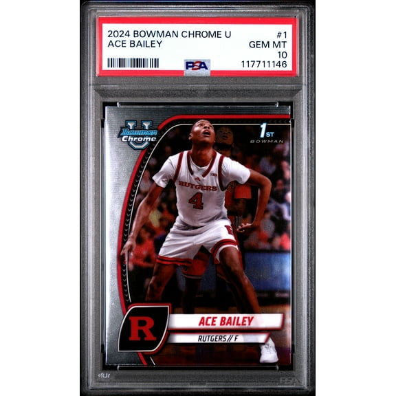 Graded 2024 Topps Bowman U Chrome Ace Bailey #1 Rookie RC Basketball Card PSA 10 Gem Mint