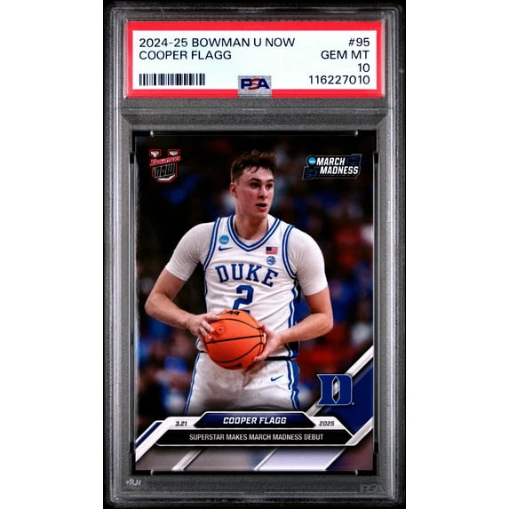 Graded 2024 Topps Bowman U Now Cooper Flagg #95 Rookie RC Basketball Card PSA 10 Gem Mint
