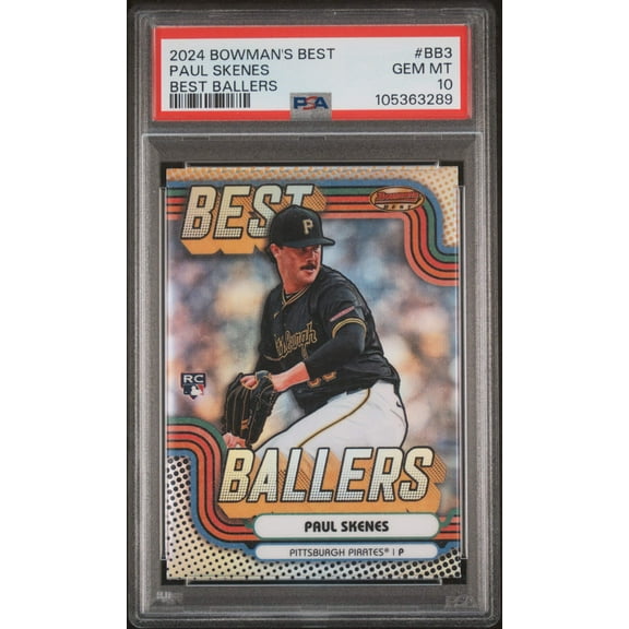 Graded 2024 Topps Bowmans Best Paul Skenes #BB3 Best Ballers Rookie RC Baseball Card PSA 10 Gem Mint