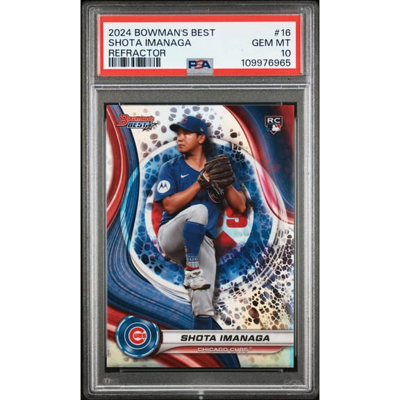Graded 2024 Topps Bowmans Best Shota Imanaga #16 Refractor Rookie RC Baseball Card PSA 10 Gem Mint