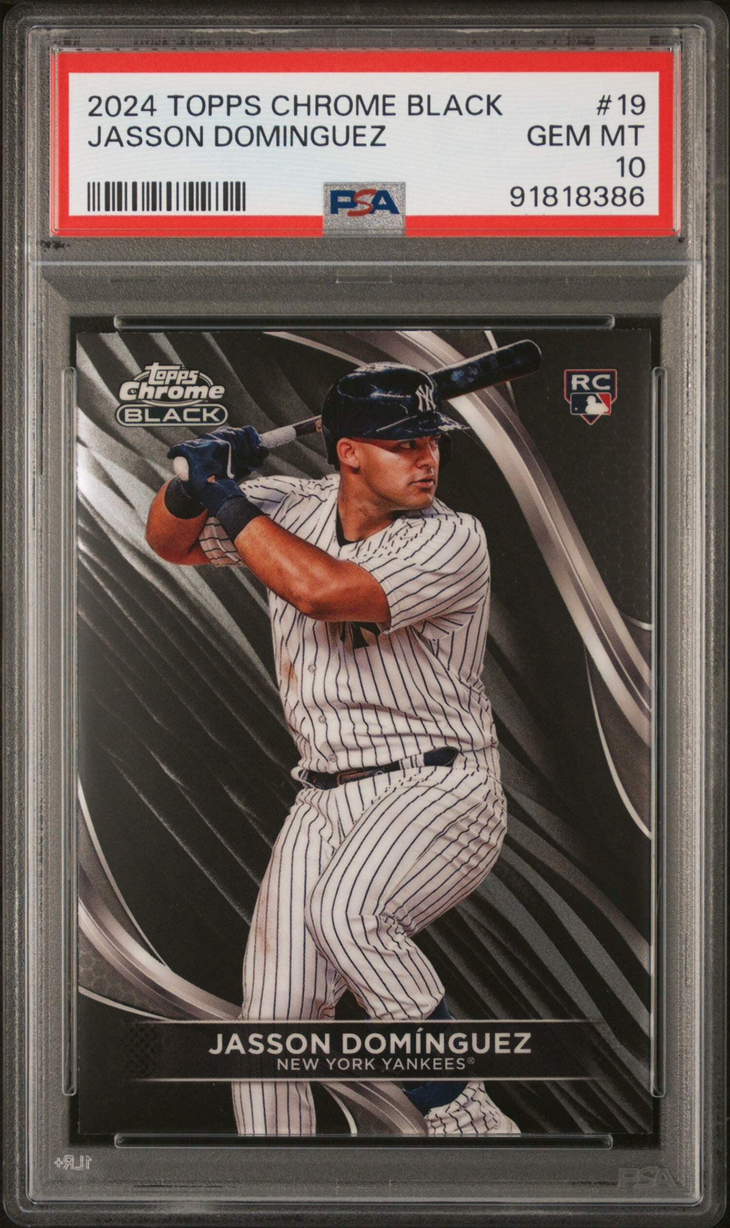 Graded 2024 Topps Chrome Black Jasson Dominguez #19 Rookie RC 
