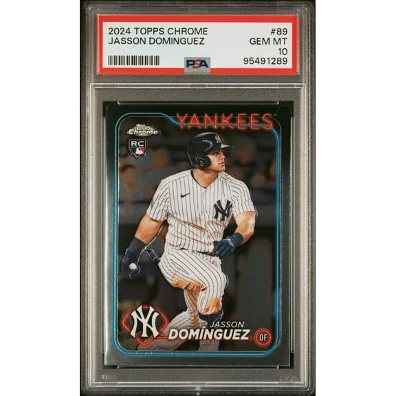 Graded 2024 Topps Chrome Jasson Dominguez #89 Rookie RC Baseball Card PSA 10 Gem Mint