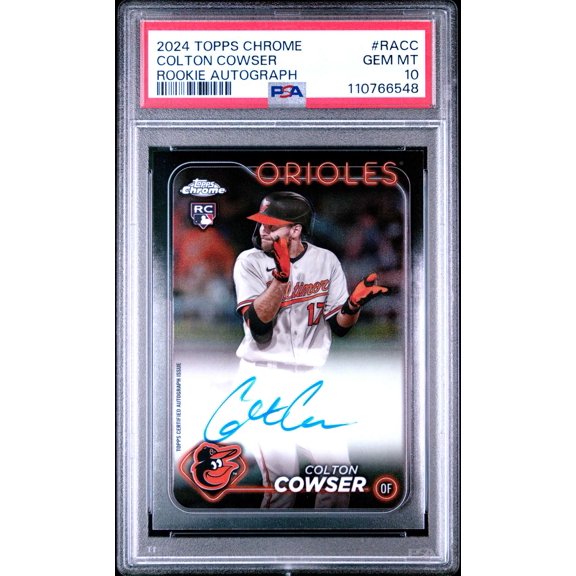 Graded 2024 Topps Chrome Rookie Autographs Colton Cowser #RACC PSA 10 Baseball Card