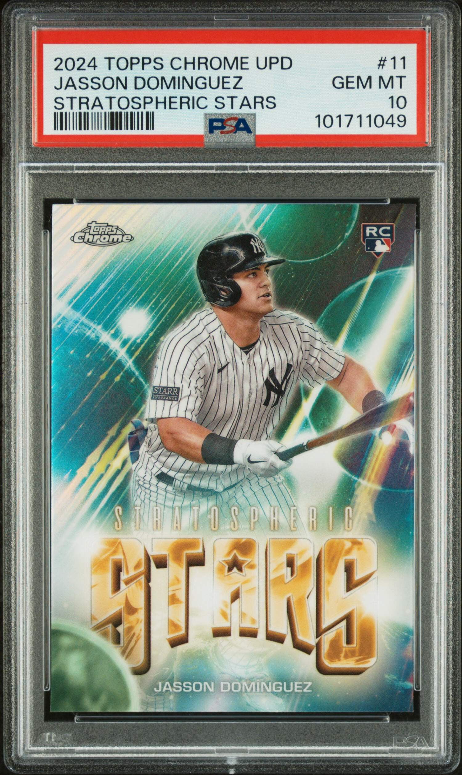 Graded 2024 Topps Chrome Update Jasson Dominguez #11 Stratospheric 
