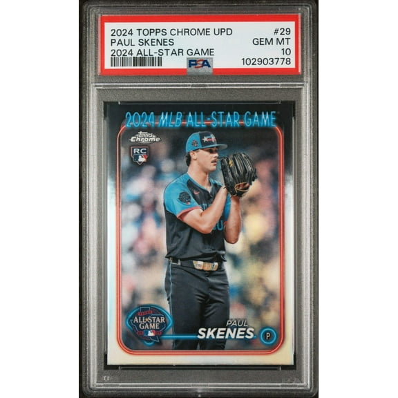 Graded 2024 Topps Chrome Update Paul Skenes #29 2024 All Star Game Rookie RC Baseball Card PSA 10 Gem Mint
