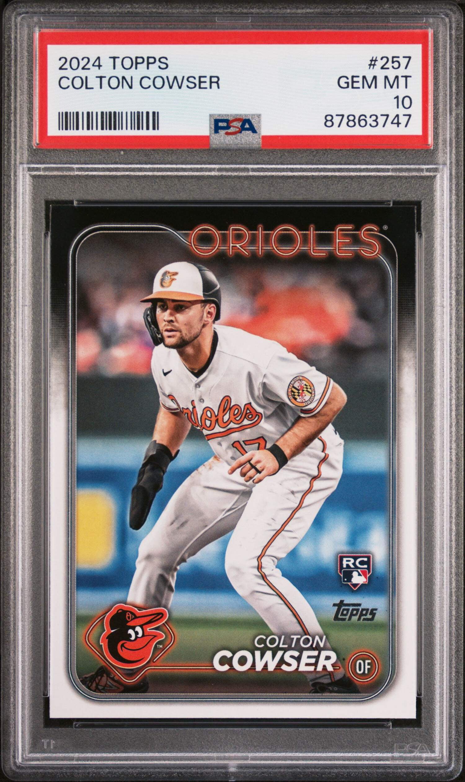 Graded 2024 Topps Colton Cowser 257 Rookie RC Baseball Card PSA 10 Gem