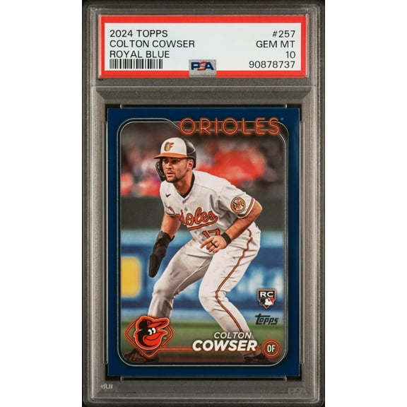 Graded 2024 Topps Colton Cowser #257 Royal Blue Rookie RC Baseball Card PSA 10 Gem Mint