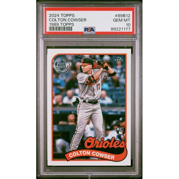 Graded 2024 Topps Colton Cowser #89B12 1989 Topps Rookie RC Baseball Card PSA 10 Gem Mint