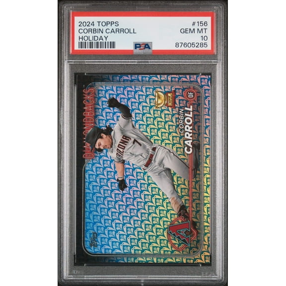 Graded 2024 Topps Corbin Carroll #156 Holiday Rookie Gold Cup Baseball Card PSA 10 Gem Mint