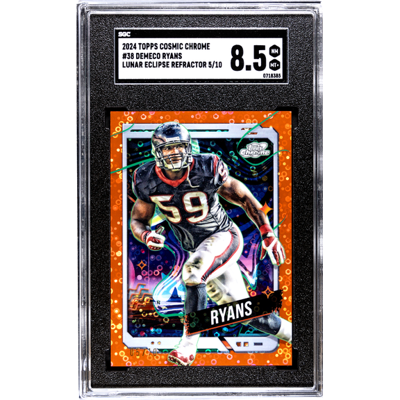 Graded 2024 Topps Cosmic Chrome Lunar Eclipse Refractor SGC 8.5 Demeco Ryans #38 Football Card