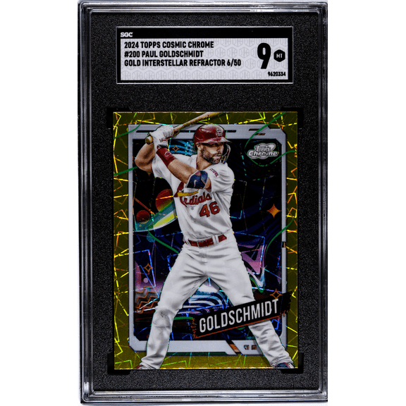 Graded 2024 Topps Cosmic Chrome Paul Goldschmidt #200 Gold Interstellar Refractor SGC 9 Trading Card