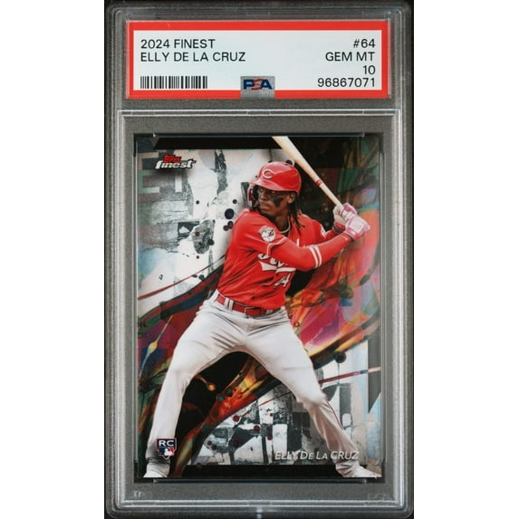 Graded 2024 Topps Finest Elly De La Cruz #64 Rookie RC Baseball Card PSA 10 Gem Mint