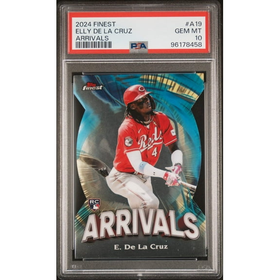 Graded 2024 Topps Finest Elly De La Cruz #A19 Arrivals Rookie RC Baseball Card PSA 10 Gem Mint