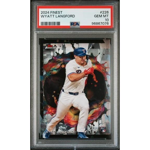 Graded 2024 Topps Finest Wyatt Langford #226 Rookie RC Baseball Card PSA 10 Gem Mint