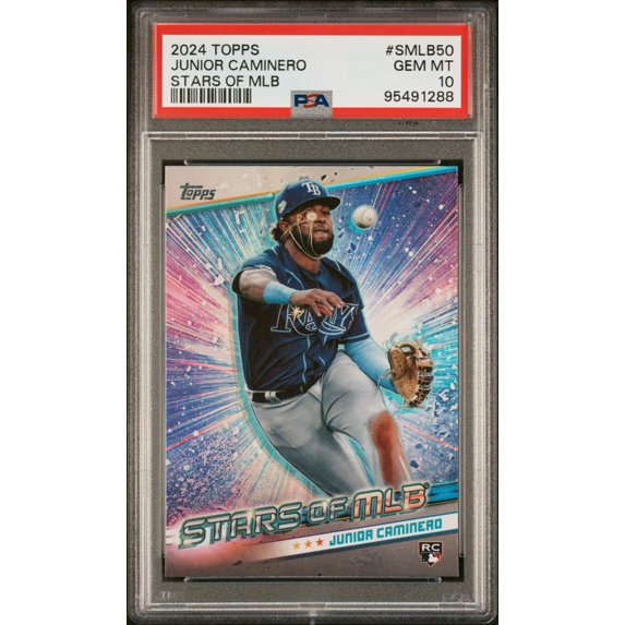 Graded 2024 Topps Junior Caminero #SMLB50 Stars of MLB Rookie RC Baseball Card PSA 10 Gem Mint
