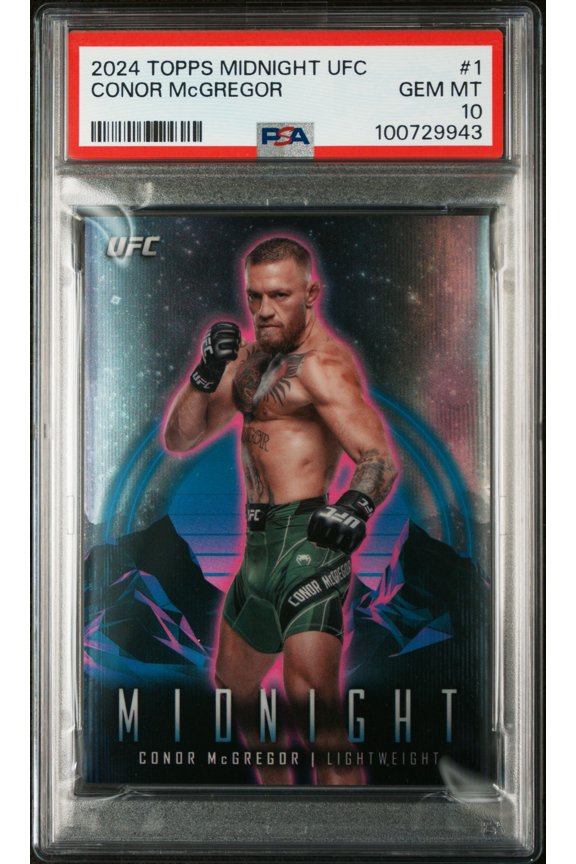 Graded 2024 Topps Midnight UFC Conor McGregor #1 PSA 10 Trading Card