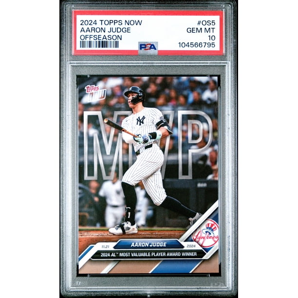 Graded 2024 Topps Now Aaron Judge #OS5 Offseason Baseball Card PSA 10 Gem  Mint - Walmart Business Supplies