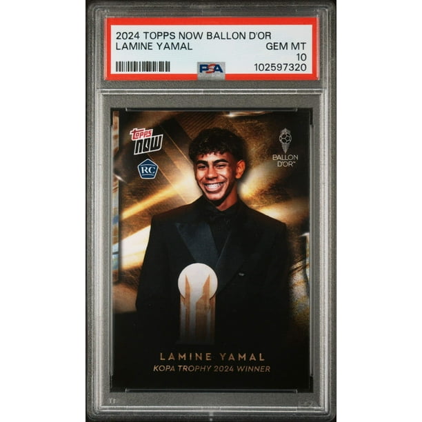 Graded 2024 Topps Now Ballon D'Or Trophy Winner Lamine Yamal Rookie RC  Soccer Card PSA 10 Gem Mint - Walmart Business Supplies