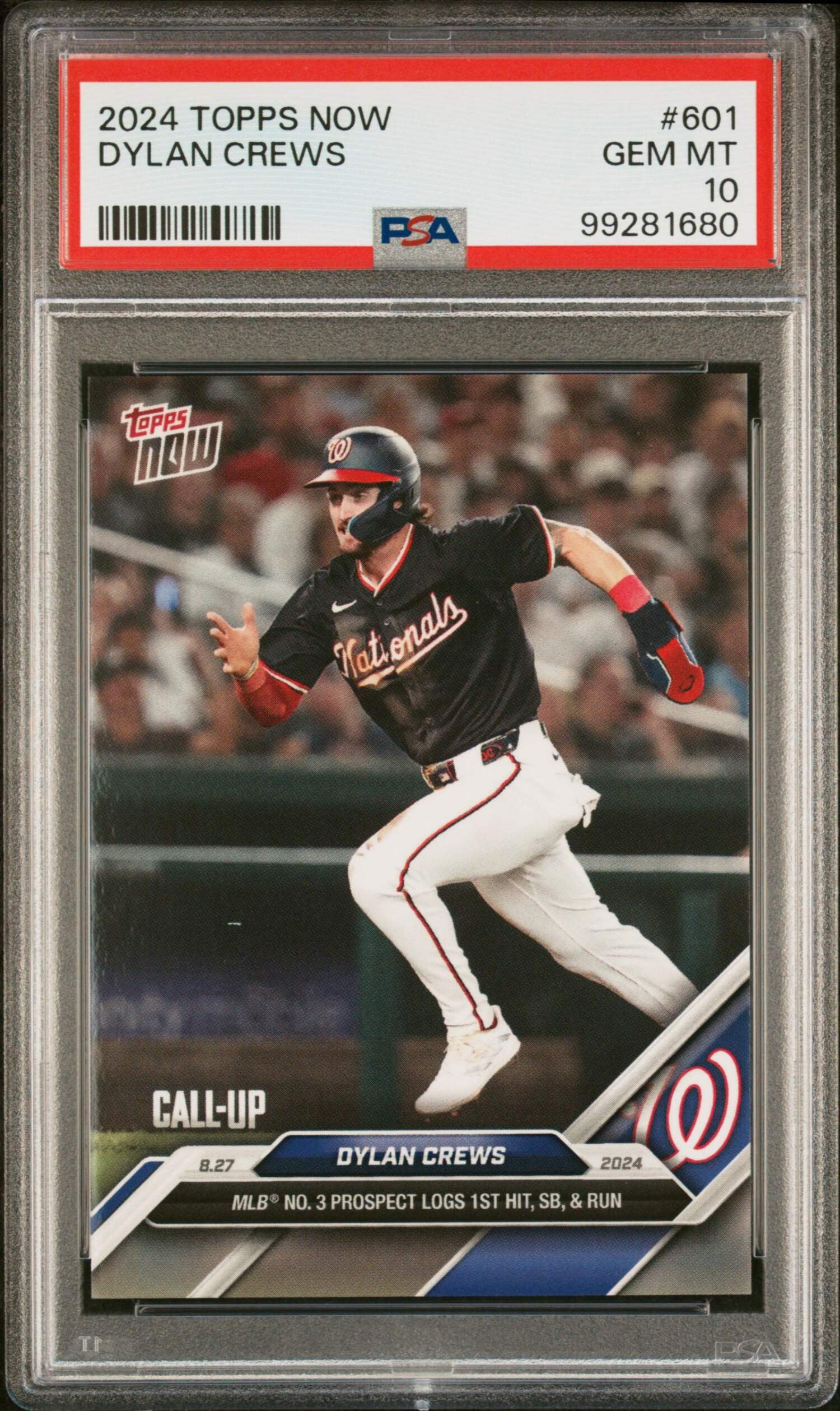 Graded 2024 Topps Now Dylan Crews #601 Rookie RC Baseball Card PSA 