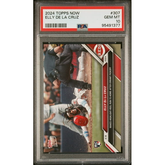 Graded 2024 Topps Now Elly De La Cruz #307 Rookie RC Baseball Card PSA 10 Gem Mint
