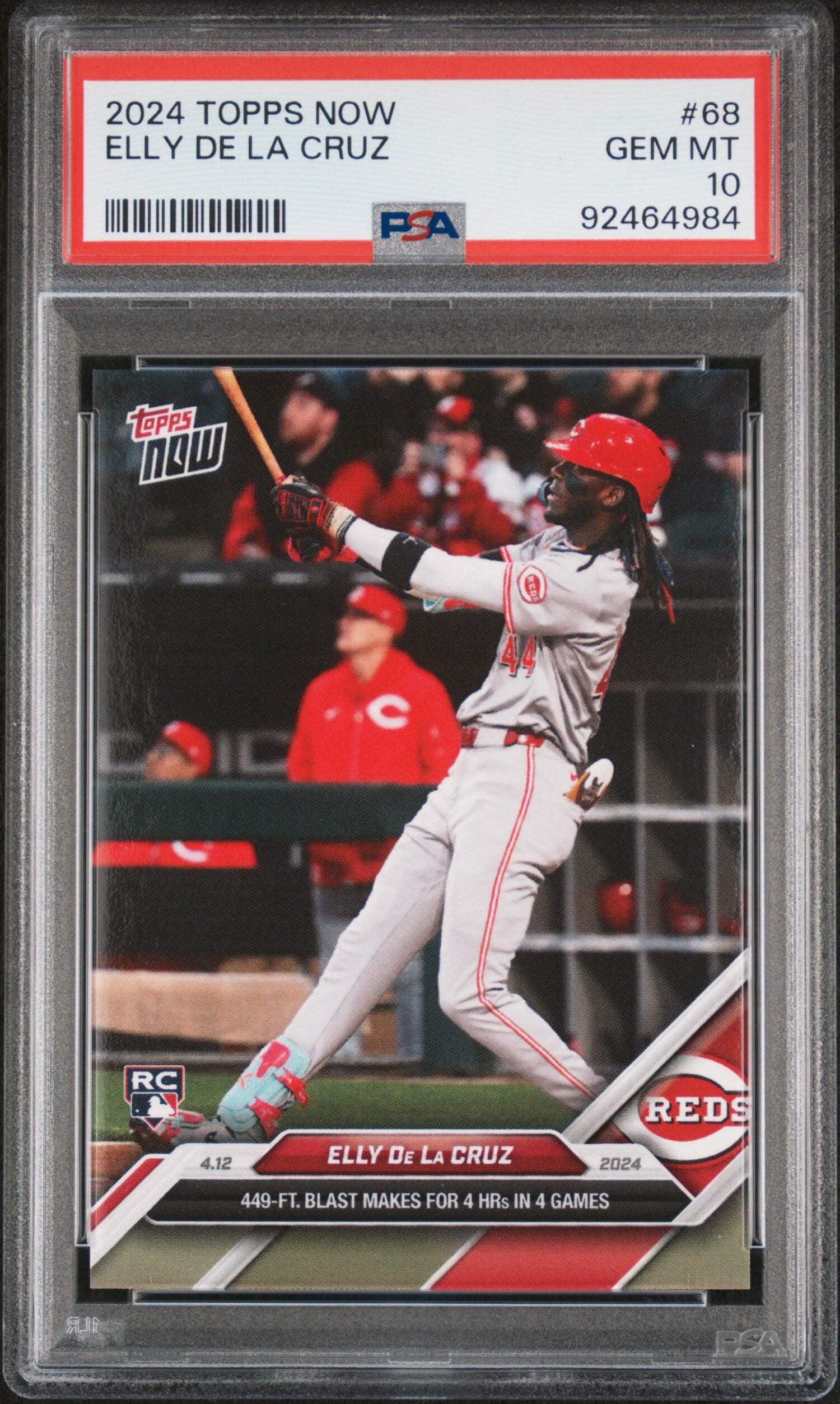Graded 2024 Topps Now Elly De La Cruz #68 Rookie RC Baseball Card 