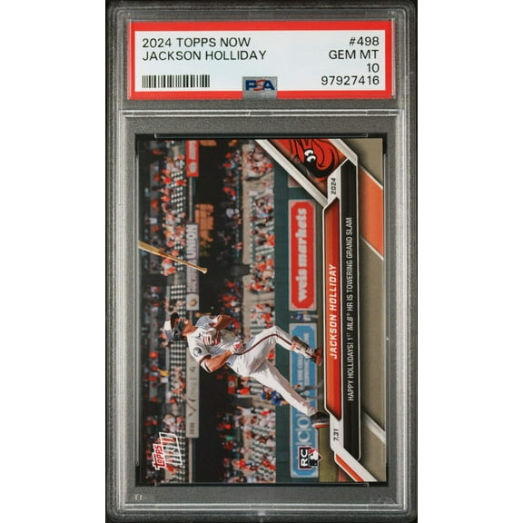Graded 2024 Topps Now Jackson Holliday #498 1st MLB Home Run Rookie RC Baseball Card PSA 10 Gem Mint