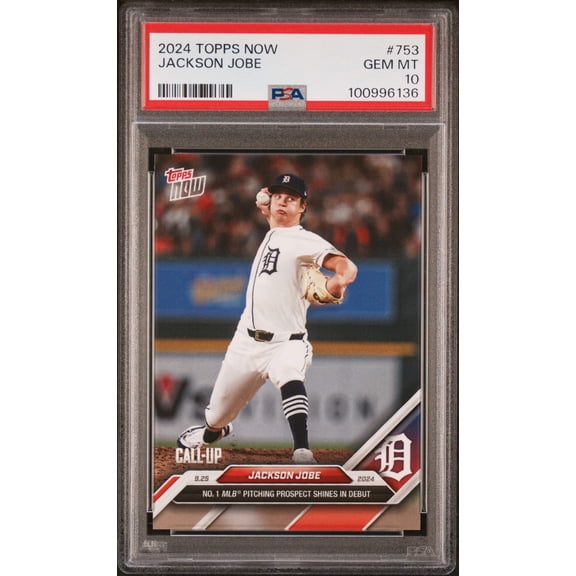 Graded 2024 Topps Now Jackson Jobe #753 Rookie RC Baseball Card PSA 10 Gem Mint