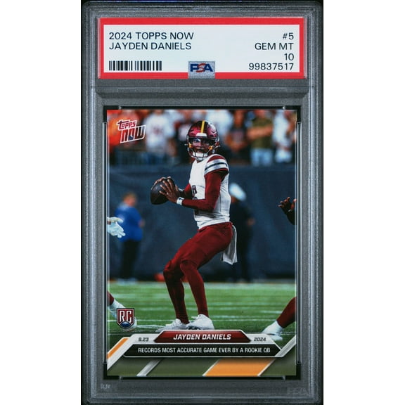 Graded 2024 Topps Now Jayden Daniels #5 Rookie RC Football Card PSA 10 Gem Mint